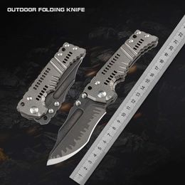 1pc Heavy Duty Outdoor Folding Knife, EDC Pocket Knife, Camping Multi-purpose Cutter, Hiking Fishing Camping, BBQ Knife