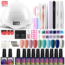 Kits Gel Nails Complete Kit Led Uv Lamp Nail Set Led Uv Lamp Nail of Gel Varnishes 10 Pcs Lot of Semi Permanent Nail Polish Uv Gel