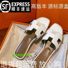 Oran Sandals Womens Slippers Leather Wearing for Women New Fairy Ladies in 2024 on the Outside Versatil Have Logo hlng P0B9