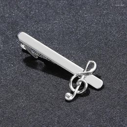 Bow Ties Fashion Korean Glasses Men Metal Musical Note Tie Clip Silver For Dance Bar Business Wedding Gift Statement Jewelry Collar