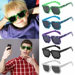 Sunglasses Kids and Adults Sunglasses Cosplay Action Game Toy Square Glasses Pixel Mosaic Sunglasses Thug Life Sunglasses