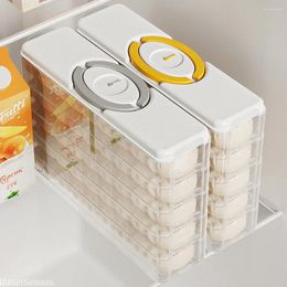 Storage Bottles 4 Layers Dumpling Box Kitchen Organiser Food Container Refrigerator Keep Fresh Multi-Layer Transparent Egg