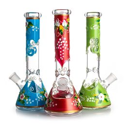 9.84inch Various Colours Glow in the Dark Flower Glass Bong Water Pipe with Glass Bowl and Downstem Smoking Accessories for Hookahs H624