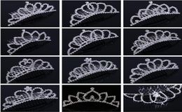 Shining Rhinestone Crown Girls039 Bride Tiaras Fashion Crowns Hair combs Bridal Headpieces Accessories Party Hair Jewellery For W3221342