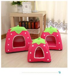 Mats Winter pet supplies Cat house Dog house Cat nest Strawberry nest Rabbit nest can be removed and washed pet mat