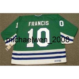 Kob Weng 2018 Custom RON FRANCIS 1989 Men Women Youth CCM Vintage Hockey Jersey Goalie-cut Stitched Top-quality Any Name Any Number