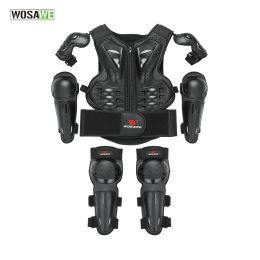 Safety WOSAWE Kids Sports Elbow Knee Pads Boy Girl Youth Body Protect Vest Armour Child Motocross Chest Spine Protection Gear Knee Guard