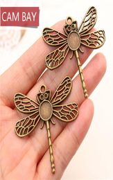 40pcs Vintage Dragonfly Pendant Key Charms Fit 8MM DIY Handmade Crafts Settings Metal Jewelry Making4291485