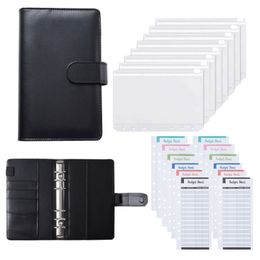 Simplicity Notepads A6 Binder Er With 8Pcs Pvc Pockets And 12Pcs Expense Budget Sheets For Money Receipts Budgeting Organiser Drop Delivery Off TH59a