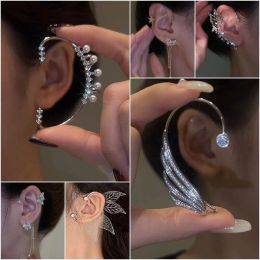 Earrings Zircon Butterfly Flower Leaf Tassel Ear Cuff Clip Non Piercing Wrap Earrings Women Girl Jewellery Ccessories Wholesale