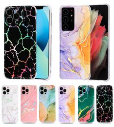 Luxury Laser Marble IMD Case Shockproof Phone Cases for iPhone 13 12 11 Pro Max Samsung S22 S21 Note20 Plus Ultra S21FE S20FE A51 1405961