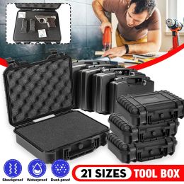 Bins 10 Sizes Safety Instrument Tool Box ABS Plastic Storage Waterproof Toolbox Equipment Tool Case Outdoor Suitcase With Foam Inside