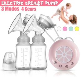 Enhancer Double Electric Breast Pump USB Electric Breast Pump With Baby Milk Bottle BPA free Postnatal Supplies Powerful Breast Pumps New