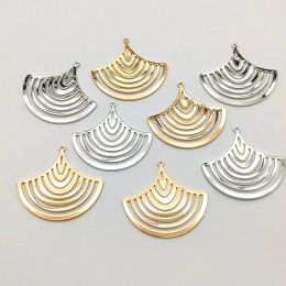 Necklaces New Arrival! 33x35mm 50pcs Brass Pendants Sector Charm For Handmade Necklace Earrings DIY Parts Jewellery Findings&Components