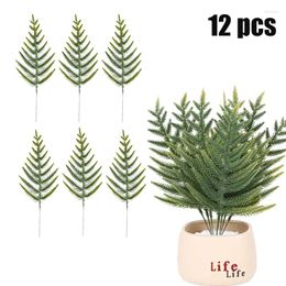 Decorative Flowers 12 Pieces Of Artificial Pine Branch Christmas Decorations Simulated Needles Creative Craft Year Gifts