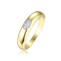 Cluster Rings Versatile 925 Sterling Silver Oval Protein Stone Thick Ring Suitable For Women And Men's Boutique Jewelry