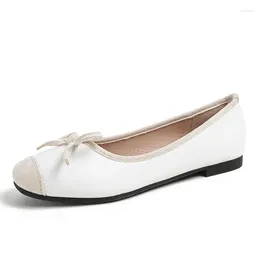 Casual Shoes Women's Lefu Comfort Ballet Women Sweet Bow-tie Slip-ons Ballerina Flats Lady Soft Spring Silver Footwear Size 33-43