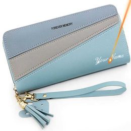 Money Clips 2023 New Long Women Wallets Cute Fashion Multifunctional Clutch Name Engraving Female Wallet Card Holder Luxury Womens Purses Y240422