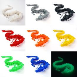 3D Printed Articulated Dragon Fish Tank Landscaping Chinese Long Flexible Ornament Toy Model Home Office Decoration Kids Gifts