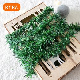 Decorative Flowers 5.5m Christmas Garland Pine Needle Rattan Xmas Tree Ornament Artificial For Decoration Party Hanging Decor