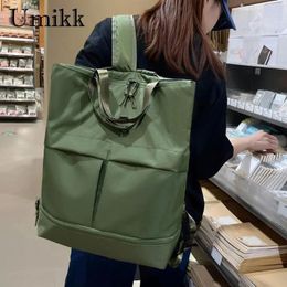 Backpack Unisex Casual Tote Bag Lightweight Women&Men Carry On Large Capacity Solid Colour Multifunctional Versatile Outdoor