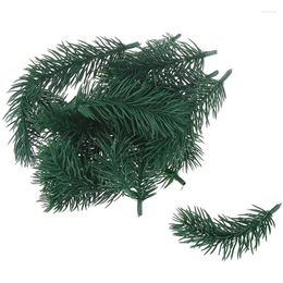 Decorative Flowers 20pcs Artificial Plastic Green Pine Plants Branches DIY Party Decor