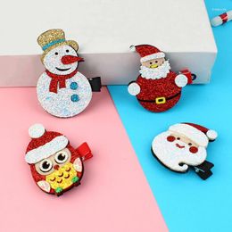 Dog Apparel Style Cat Christmas Hairpin Cartoon Santa Claus Headwear Pet Hair Clips For Small Dogs Kitten Creative Duckbill Clip