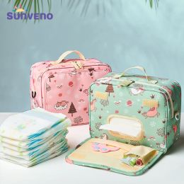 Dresses Sunveno Baby Diaper Bags Maternity Bag for Disposable Reusable Fashion Prints Wet Dry Diaper Bag for Disposable Diaper 2 Size