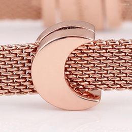 Loose Gemstones Original Rose Gold Reflexions Moon Clip Stopper Lock Beads Fit 925 Sterling Silver Charm Bracelet Bangle Diy Jewellery