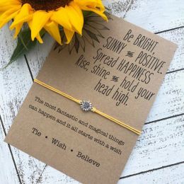 Bangle Vintage Jewellery Sunflower Designer Bracelets Sunflower Quote Wish Bracelet Sister Love Friendship Bracelets Women Gifts