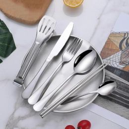 Dinnerware Sets Camping Picnic Tableware Travel-friendly Stainless Steel Cutlery Set With Organizer Bag Polished Surface Fork Spoon For