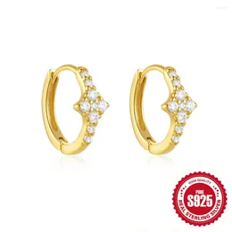 Hoop Earrings Aide 925 Sterling Silver For Women Zircon Fashionable Ins Style Flower Crystal Inlaid Jewelry Wedding Gifts