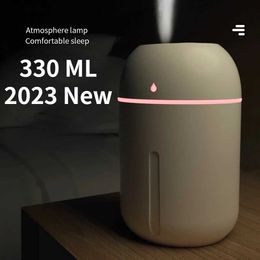 Humidifiers 330ML humidifier USB silent aromatherapy humidifier household ultrasonic aromatherapy diffuser USB essential oil atomizer air Y240422