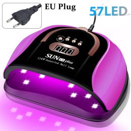 Kits High Power Lampara Uv Led Nail Lamp for Manicure Drying Uv Gel with 57 Leds Nail Dryer Hine Professional Nail Oven for Salon