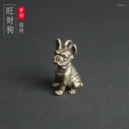 Necklace Earrings Set Brass Pug Keychain Pendant Zodiac Dog Wangcai Luggage Personality Small Copper