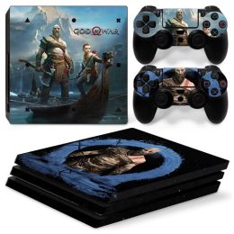 Stickers God of War GAME PS4 PRO Slim Skin Sticker Decal Cover for ps4 Console and 2 Controllers PS4 pro slim Skin