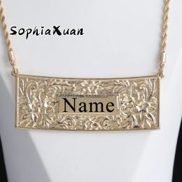 Necklaces Fashion Hawaiian Customised Name Letter Necklace Jewellery Personalised Plumeria Pendants Necklaces for Women Jewellery Gifts 2021