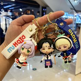 2024 New silicone action doll keychain design 3D rubber anime rubber 2D soft PVC keychain toy