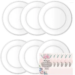 Decorative Figurines 13 Inch Plastic Charger Plates 6pcs Clear Rim Plate For Wedding Party Decoration Dinner