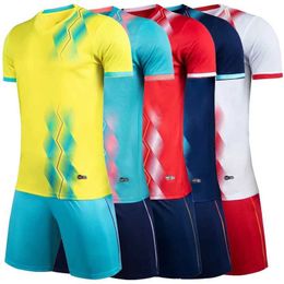 Fans Tops Tees Football jersey set Men football uniform custom soccer jerseys futbol Survetement Kits 2022 2023 New Big Size tracksuit Y240423