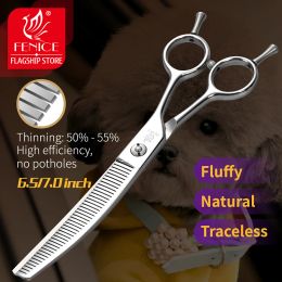 Scissors Fenice 7.0/7.5 inch Professional Dog Grooming Scissors Cuved Thinning Shears JP440C Groomer Tools Atype Handle