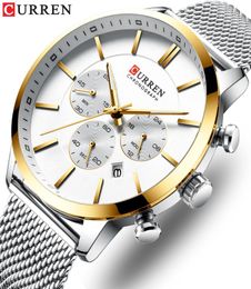 2019 New CURREN Watch Men Chronograph Quartz Business Mens Watches Top Brand Luxury Waterproof Wrist Watch Reloj Hombre Saat8661269