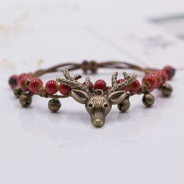 Strands Elk Women's Ceramic Little Fawn hand made DIY Bracelets Artware Retro bracelet for woman girl gift Fashion Jewelery #1265