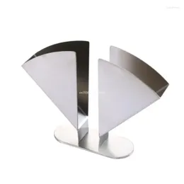 Kitchen Storage Stainless Steel Fan Shaped Napkin Tissue Holder Vertical Dispenser For CASE Organiser Home Countertop Dropship