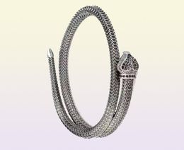 Designer Snake Bracelet Silver Scales Luxury Jewelry Mens Women Retro Open Bangle Not Allergic Never Fade9122872