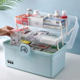 Bins Large Capacity First Aid Container Plastic Organizer Medicine Storage Box 3 Layers Family Emergency MultiFunctional Pill's Box