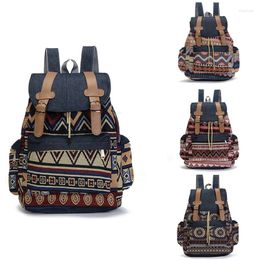 School Bags ASDS-High Quality Ladies Canvas Retro Backpack Ethnic Bohemian Bag