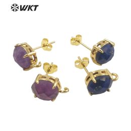 Earrings WTE678 WKT 2022 Colourful oval shape natural gemstone Earrings fashion Jewellery wedding party Earrings trend Jewellery