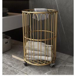 Baskets Latest Large Capacity Storage Basket For Nordic Luxury Laundry Dirty Clothes Toys Organisation With Wheels And Rack For Hotel