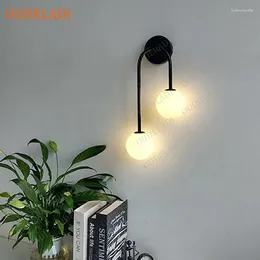 Wall Lamps Nordic LED Brass Glass Ball Interior Sconce Modern Bedroom Living Dining Aisle Corridor Stair Decor Lighting